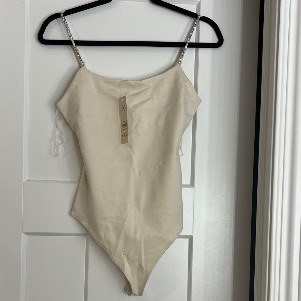 Elegant  Cream with sparkle straps bodysuit